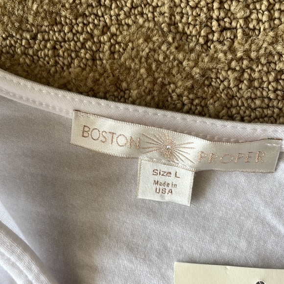 Boston Proper White Twist-Front Blouse L - Picture 4 of 9